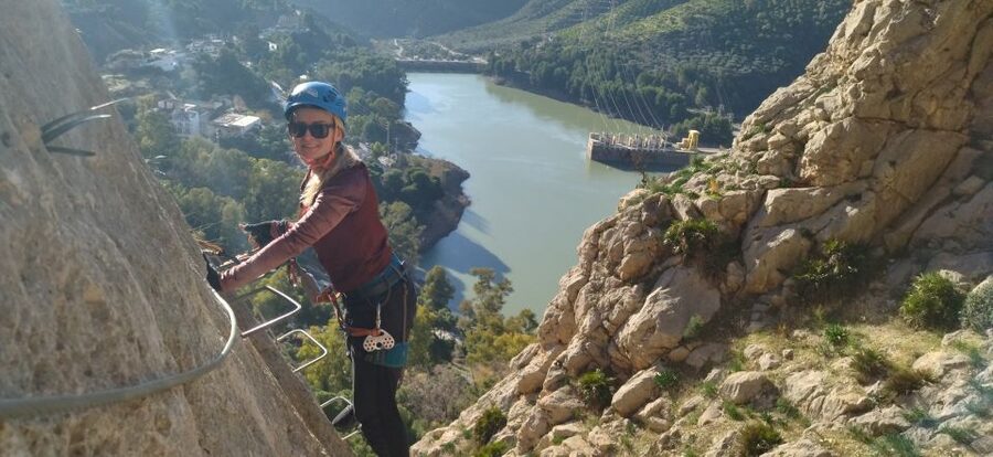 El Chorro: Climb Via Ferrata at Caminito del Rey - The 250-meter climb on iron steps
