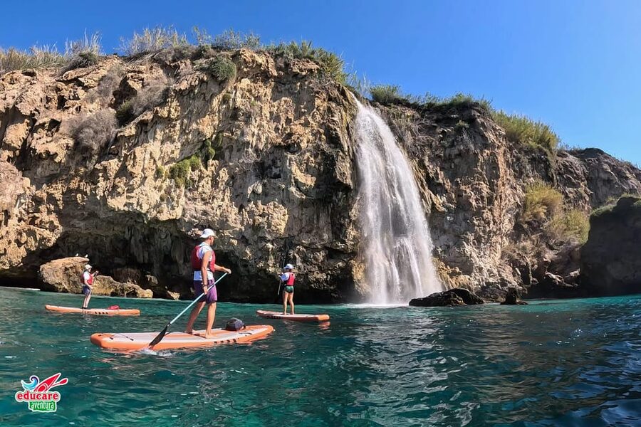 From Nerja: Guided Paddle Surf Cliffs and Maro Waterfall - Caves, corals, and the snorkeling stop