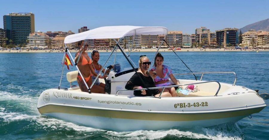 Fuengirola: 1- to 4-Hour Boat Rental - No License Needed - Shade, Music, and a Fridge Make a Difference