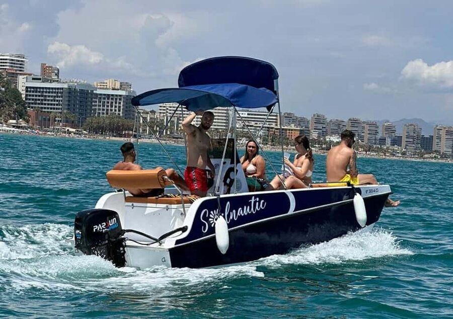 Malaga: 5-Seater Speedboat Boat Rental Without a License - Sunset from the water