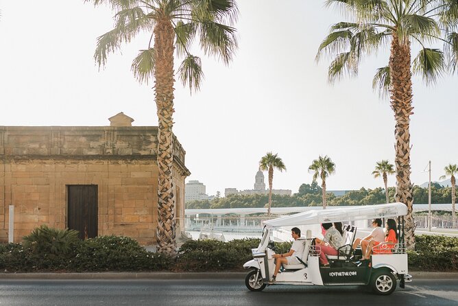 Malaga Expert Tour with Local Guide in Eco Tuk Tuk Private - La Malagueta and the coast road