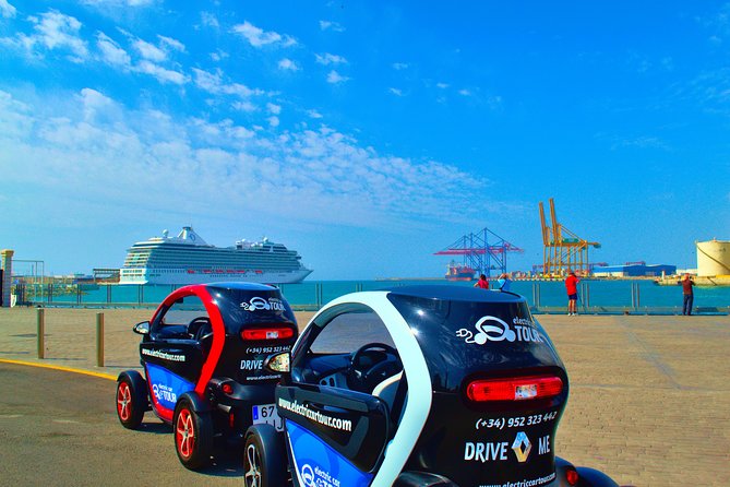 Malaga Highlights by Electric Car with Port Pick up - Climbing toward Gibralfaro’s official viewpoint