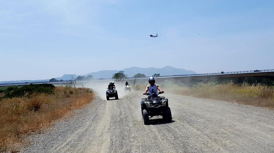 Malaga: Land and River Guided Quad Tour 1-Hour (2-Persons) - Malaga Airport, engines overhead