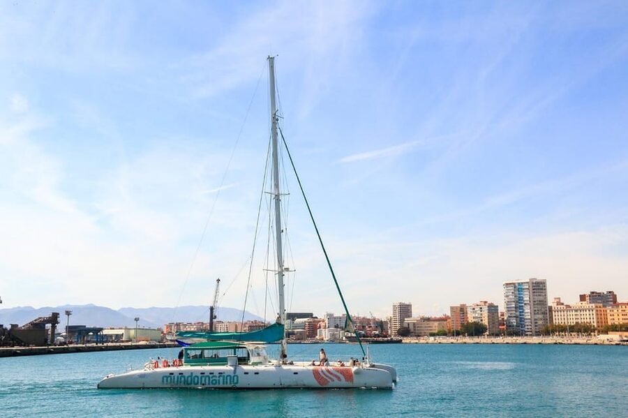 Malaga: Sailing Catamaran with Swimming and Paella Lunch - Paella, salad, bread, and fruit onboard