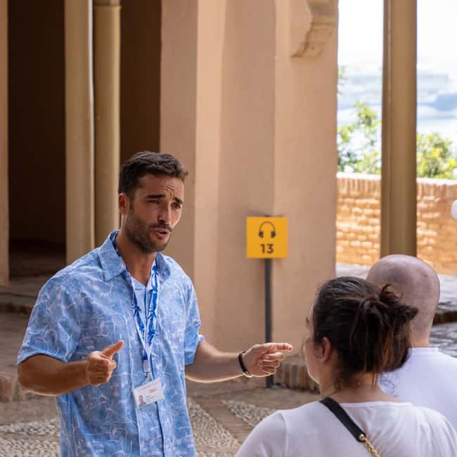 Malaga Walking Tour, Roman Theater and Alcazaba in small group with Tickets - El Pimpi, Santiago Church, and Plaza de la Merced