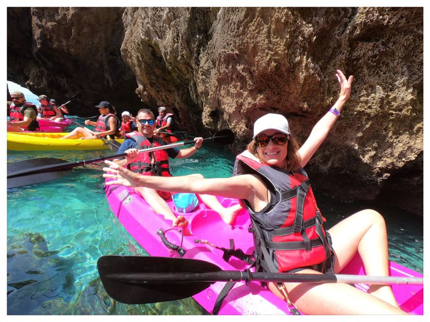 Nerja: Cliffs of Maro-Cerro Gordo Guided Kayak Tour - The swim stop in clear coastal water