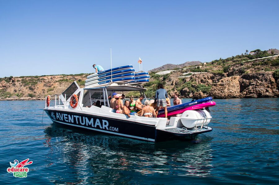 Nerja: Maro Waterfall Boat Trip with Paddleboarding & Drink - Swimming and snorkeling in the clear coves