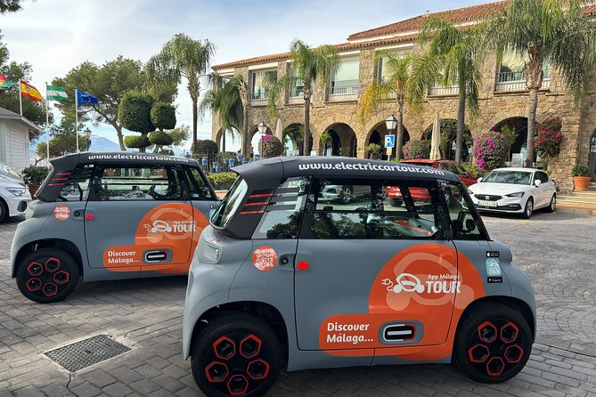 Tour Málaga by electric car: Discover the city in 2 hours - The Pompidou color cube and Málaga’s modern waterfront